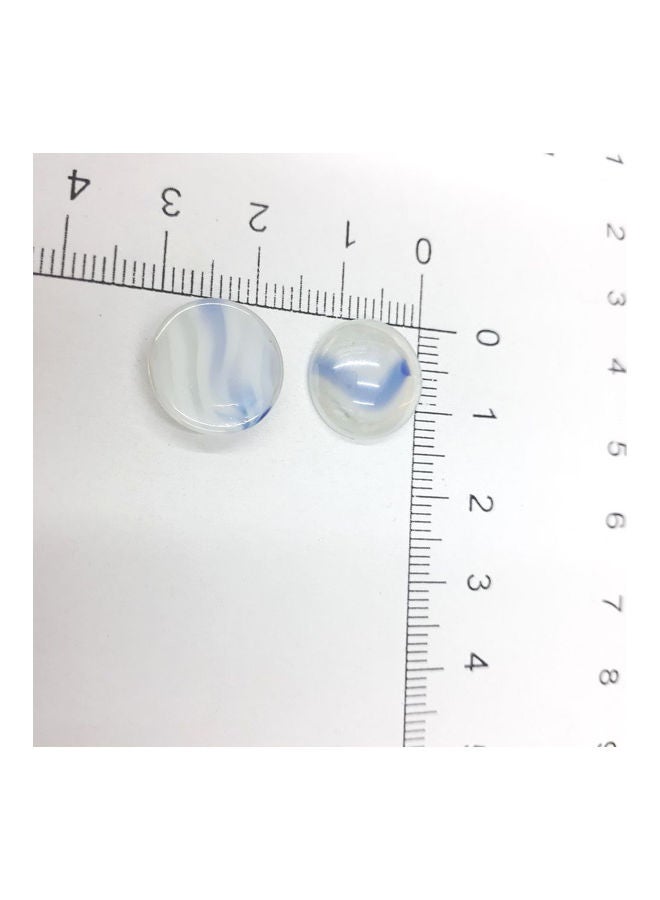 25-Piece Glass Beads White/Blue 1.4cm - Image 3