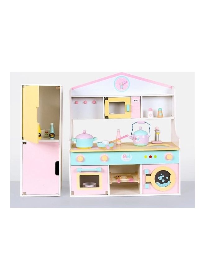 Basmah - Realistic Wooden Pretend Creative Little Chef Kitchen Role Playset For Kids 66x17x141cm - Image 1