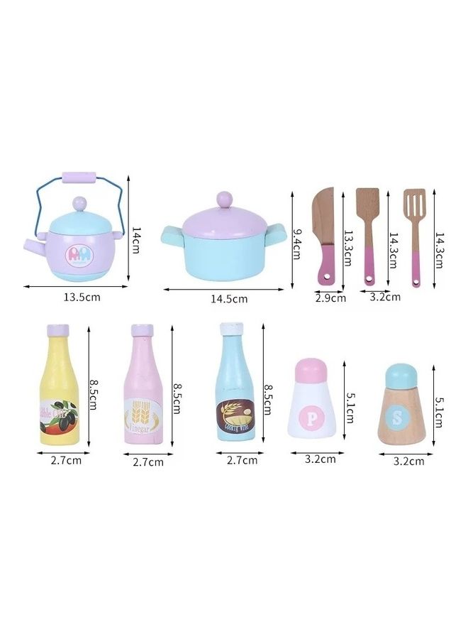 Basmah - Realistic Wooden Pretend Creative Little Chef Kitchen Role Playset For Kids 66x17x141cm - Image 1