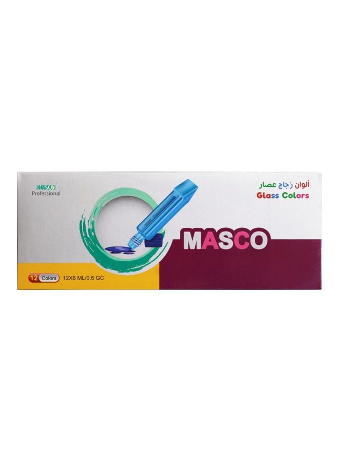MASCO 12-Piece Glass Colour Set Red/Green/Blue - Image 2