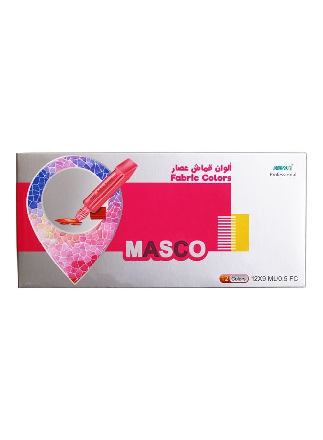 ماسكو طقم ألوان نسيج مكون من 12 قطعة أحمر / أخضر / أزرق - Image 2