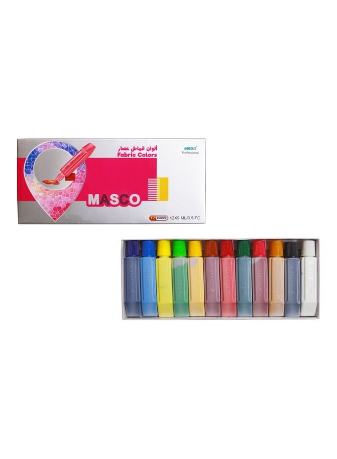 ماسكو طقم ألوان نسيج مكون من 12 قطعة أحمر / أخضر / أزرق - Image 3