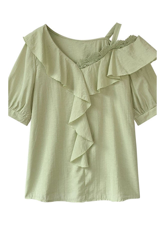 Summer Lady Chiffon Shirt Green - Image 2