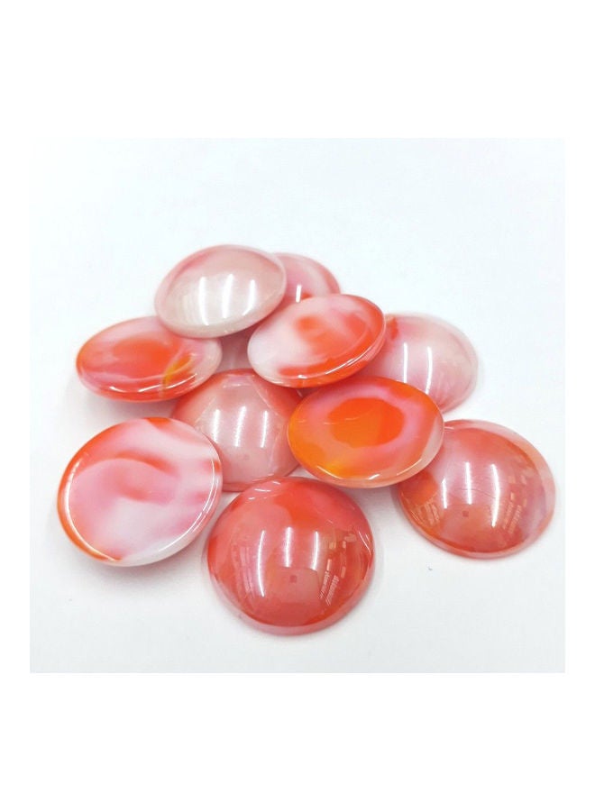 25-Piece Glass Beads White/Orange 1.4cm - Image 2
