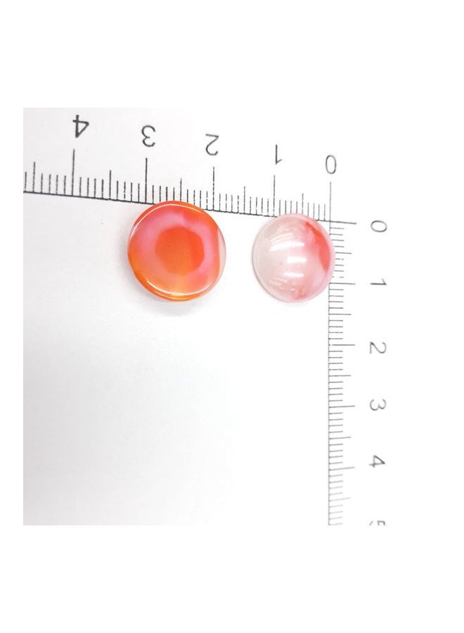 25-Piece Glass Beads White/Orange 1.4cm - Image 3