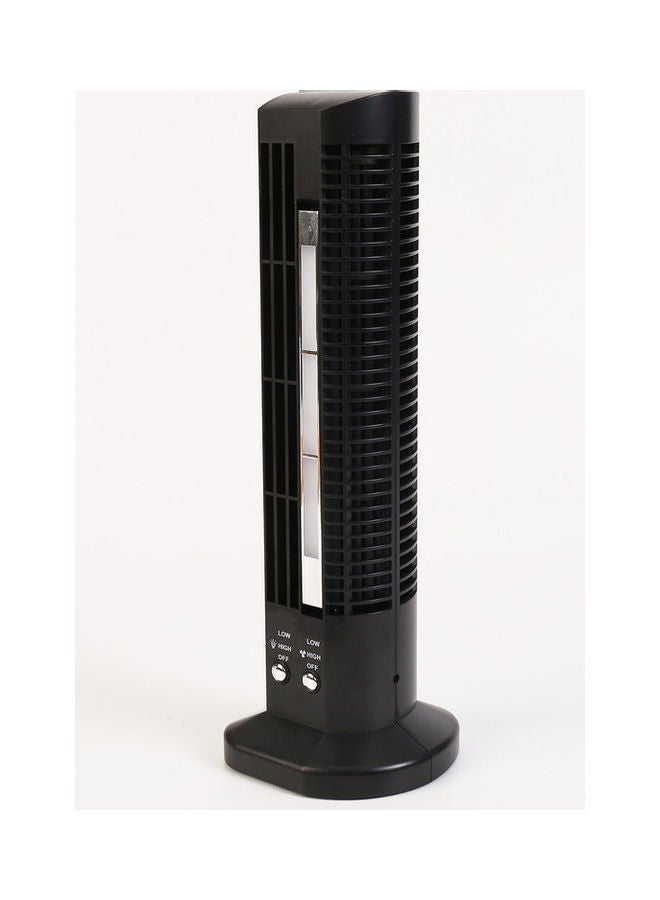 USB Powerful Fan With LED Lamp Black  - Image 1