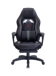 Blitzed Gaming Chair Racing Style With Retractable Footrest Grey/Black 130x66x16cm  - Image 1