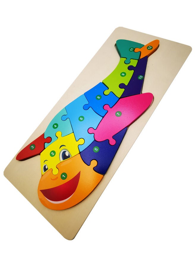 12-Piece Wooden Jigsaw Puzzles 29x13cm - Image 2