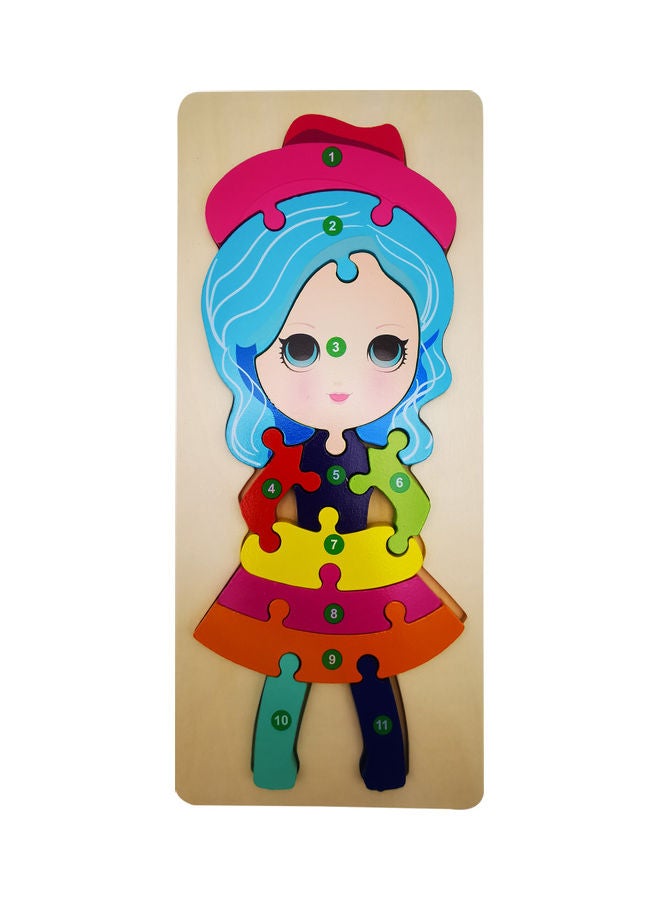11-Piece Wooden Doll Shaped Jigsaw Puzzles - Image 1