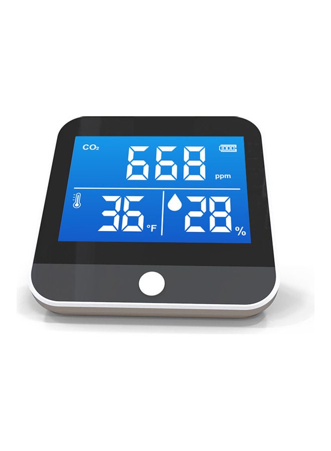 CO2 Temperature Humidity Monitor Black/Silver 9 x 5cm