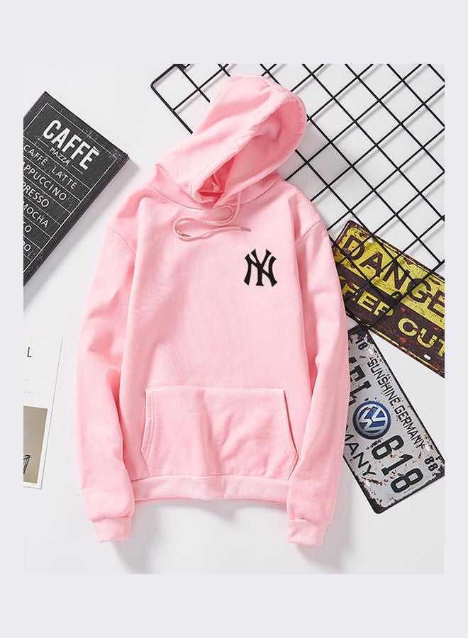 Casual Sports Fleece Sweatshirt Pink