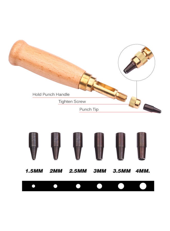 7-In-1 Hole Punch Set Beige 13cm  - Image 3