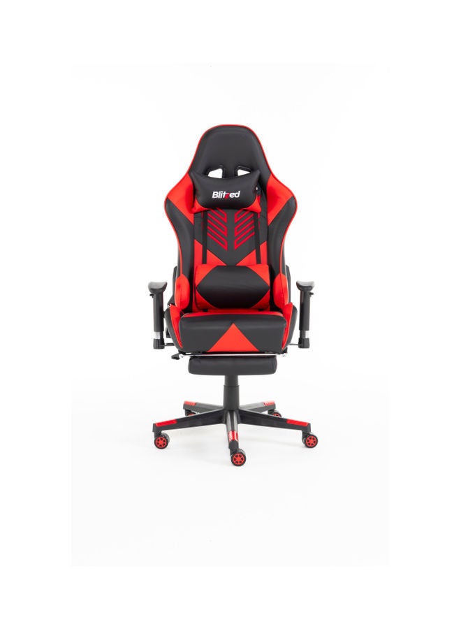 Blitzed Gaming Chair Racing Style With Retractable Footrest Red/Black 135x74x21cm - Image 1