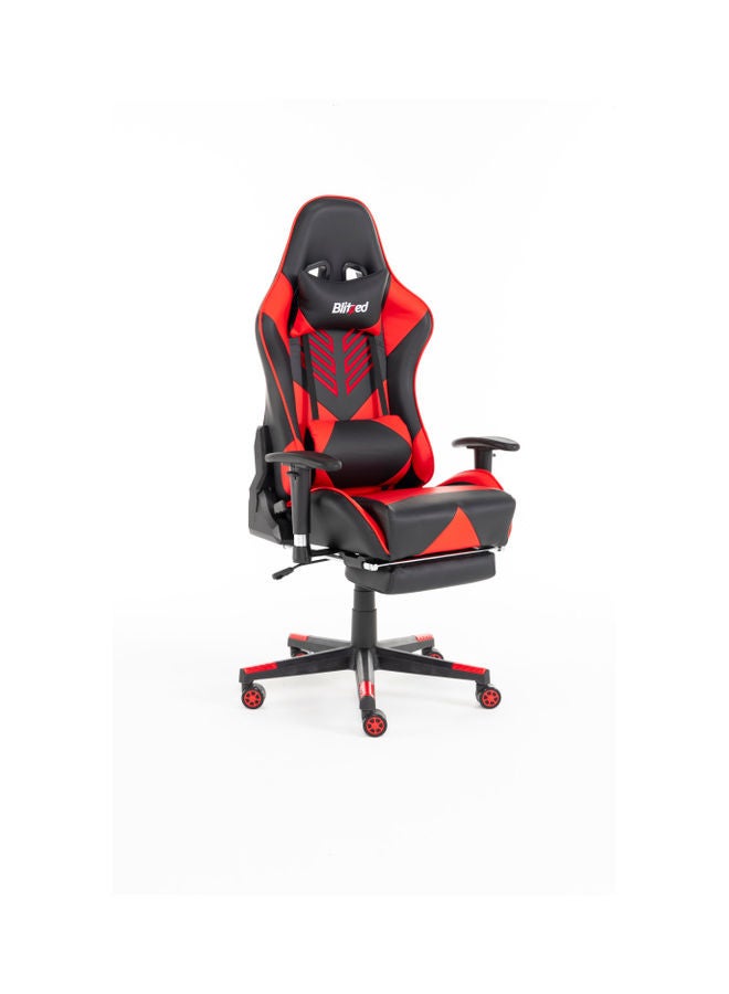 Blitzed Gaming Chair Racing Style With Retractable Footrest Red/Black 135x74x21cm - Image 2
