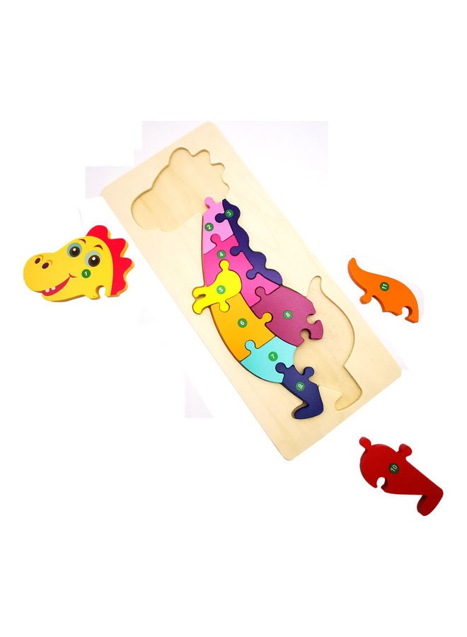 11-Piece Wooden Dinosaur Shaped Jigsaw Puzzles 29x13cm - Image 3