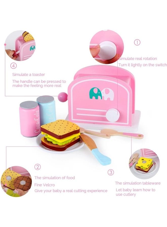 Basmah 32-2045 Wooden Toaster Kitchen Play Set  - Image 1