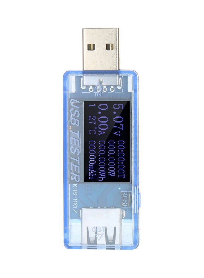 Generic Mobile Phone Charger Power 8 Function Tester Blue/Silver 14.50 x 1.50cm 