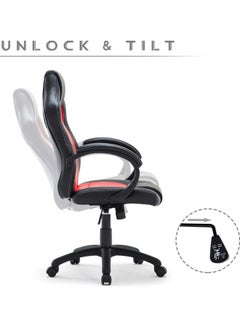 Blitzed Ergonomically Backrest Designed Super Comfort Robust Constructed Gaming/Office Chair Red/Black 55 x 66 x 115cm  - Image 2