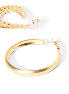 R&B Set Of 2 Pushback Closure Hoop Earrings  - Image 2