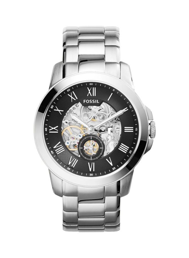 فوسيل ساعة يد جرانت أوتوماتيكية بعقارب وسوار من الاستانليس ستيل طراز ME3055 للرجال - Image 1