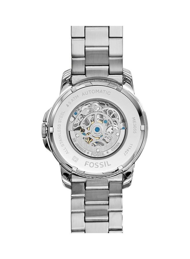 فوسيل ساعة يد جرانت أوتوماتيكية بعقارب وسوار من الاستانليس ستيل طراز ME3055 للرجال - Image 4