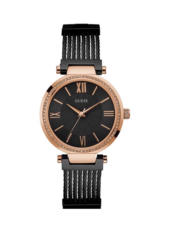 جس ساعة يد بعقارب مع سوار من الستانلس ستيل طراز U0638L5 للنساء - Image 1