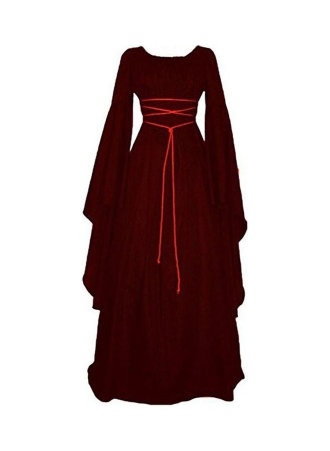 Solid Cosplay Dress Red Wine - Image 1