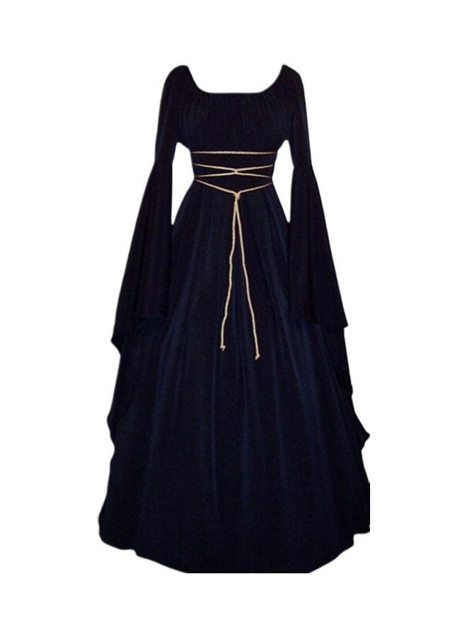 Solid Cosplay Dress Navy Blue - Image 1