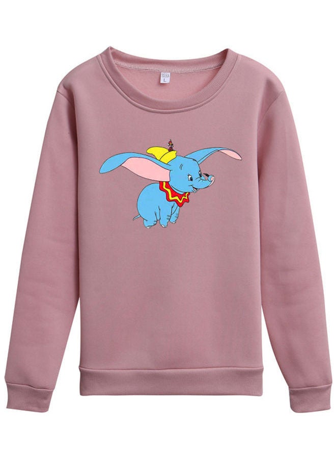 Polyester Long Sleeves Sweatshirt Bean Pink