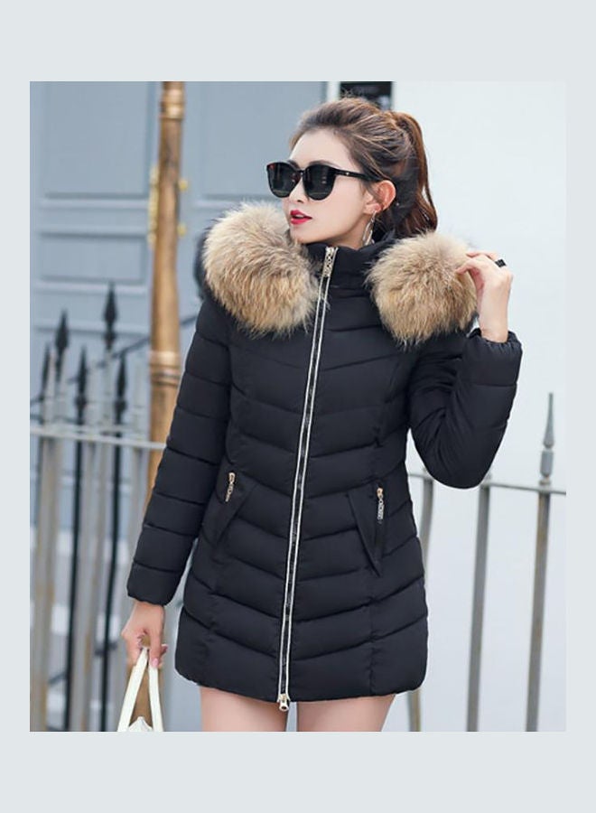 Long Sleeves Hooded Jacket Black - Image 4