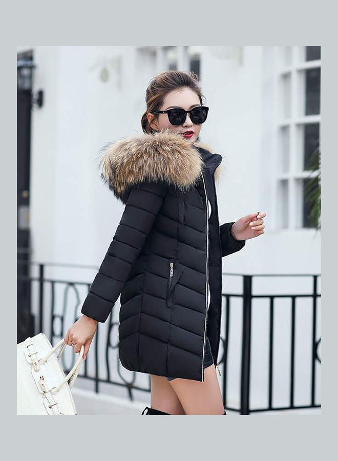 Long Sleeves Hooded Jacket Black - Image 5