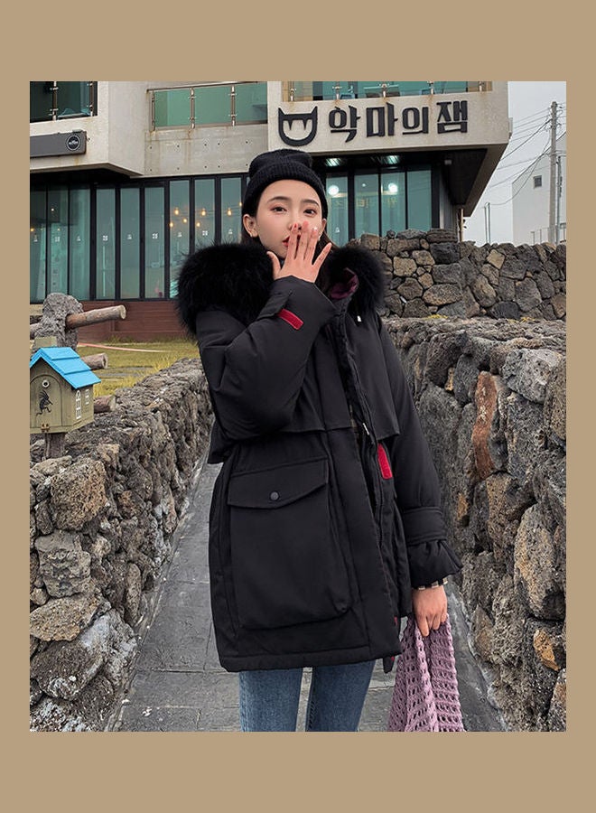 Long Sleeves Hooded Jacket Black - Image 1
