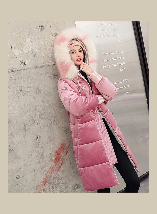 Long Sleeves Hooded Jacket Pink - Image 1