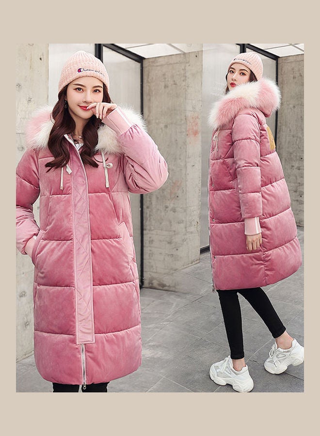 Long Sleeves Hooded Jacket Pink - Image 3