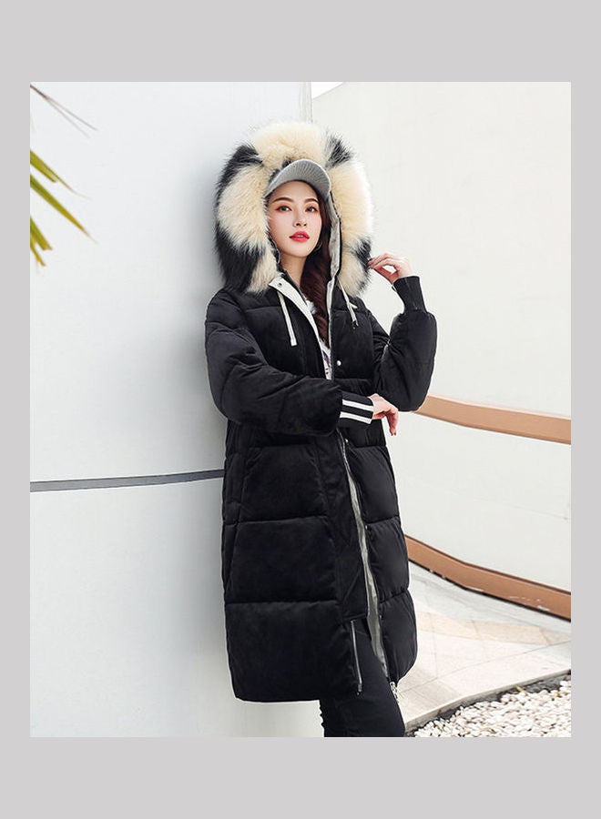 Long Sleeves Hooded Jacket Black - Image 1