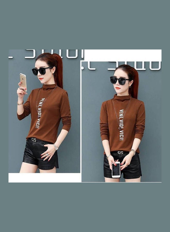 Generic - Long Sleeves Printed Pullover Light Brown - Image 1