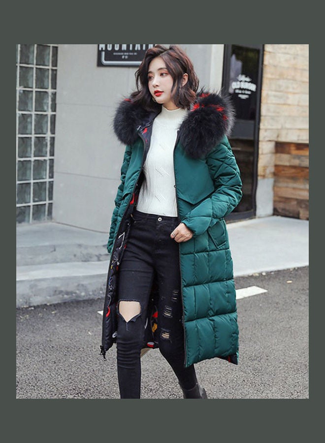 Long Sleeves Hooded Long Jacket Red/Black - Image 5