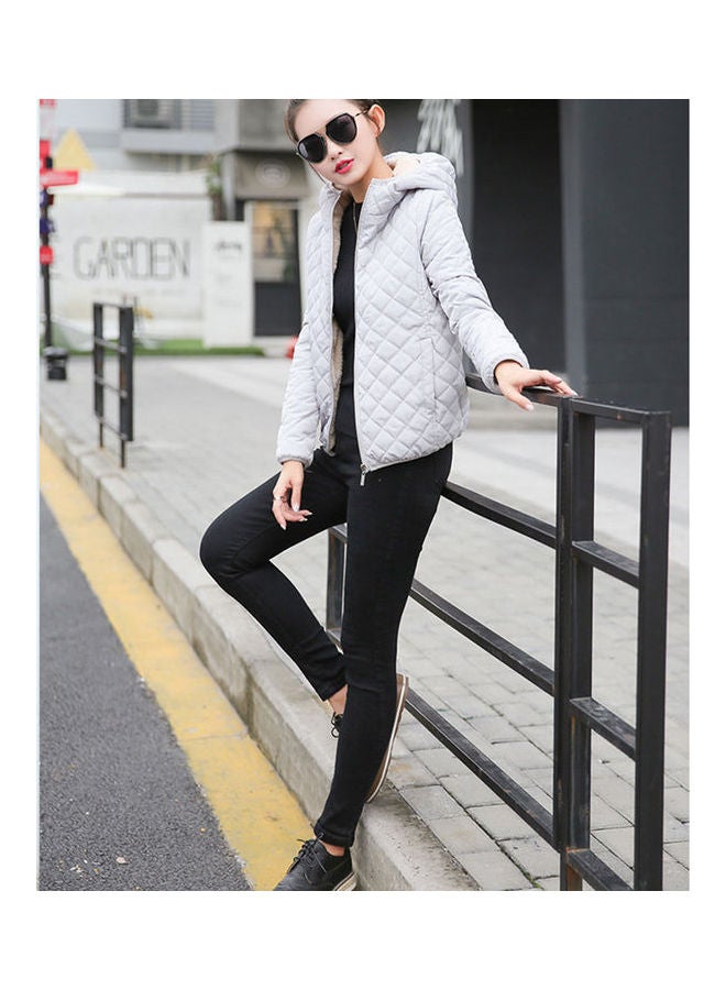 Long Sleeves Padded Jacket Grey - Image 3
