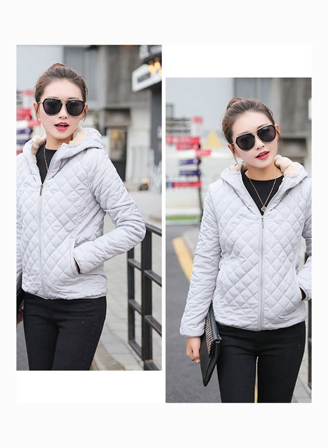 Long Sleeves Padded Jacket Grey - Image 4