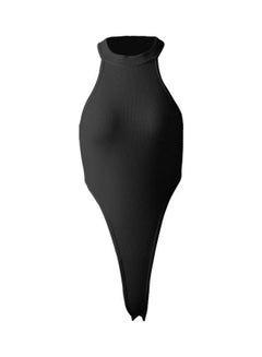 Solid Sleeveless Bodysuit Black