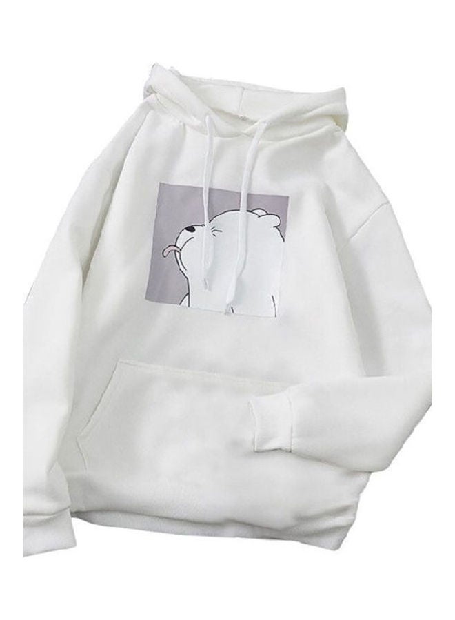 Cartoon Printed Sweatshirt White - Image 1