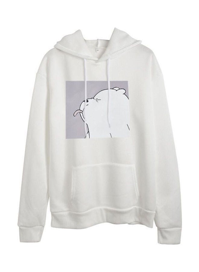 Cartoon Printed Sweatshirt White - Image 3