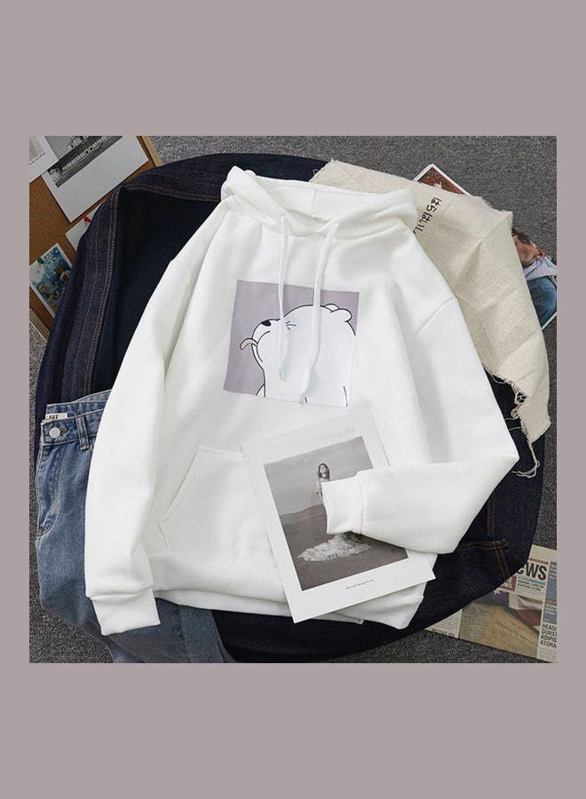 Cartoon Printed Sweatshirt White - Image 4