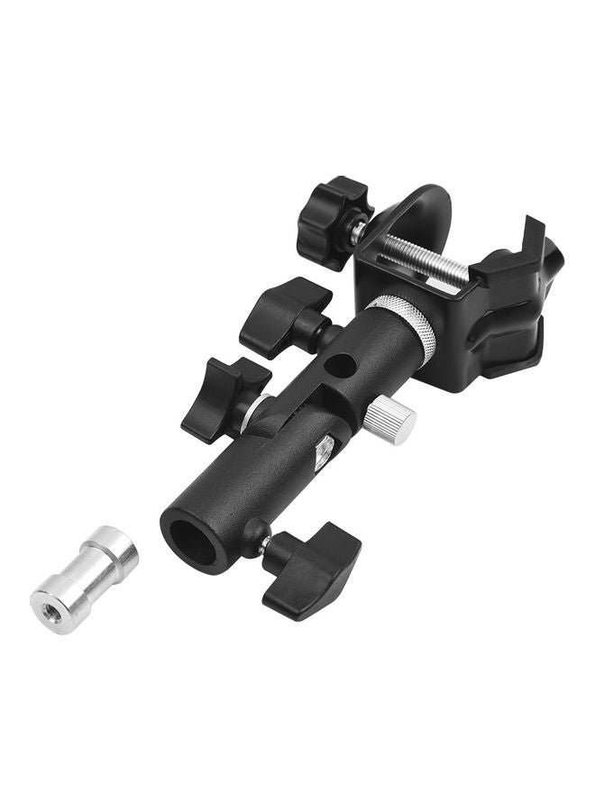 Generic - Multi-functional C-Clamp Clip Mount and Light Stand Mount Bracket with Umbrella Reflector Holder For Studio Photography Black - Image 1