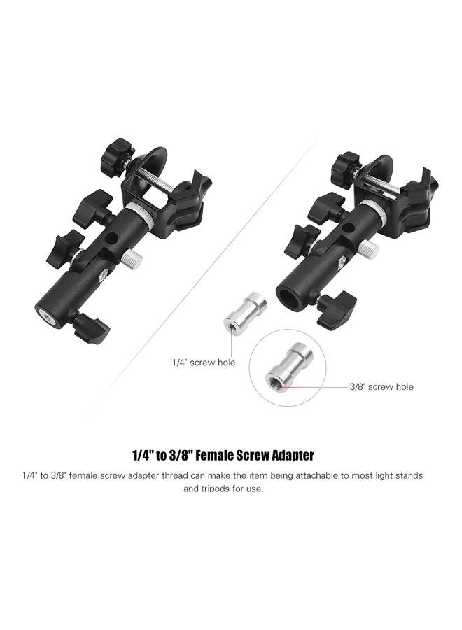 Generic - Multi-functional C-Clamp Clip Mount and Light Stand Mount Bracket with Umbrella Reflector Holder For Studio Photography Black - Image 1