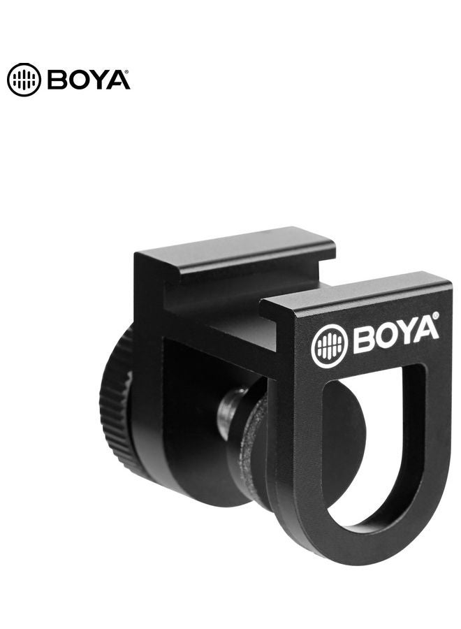 Boya BY-C12 Universal Smartphone Cold Shoe Bracket Microphone Mounting Adapter Holder Black  - Image 1