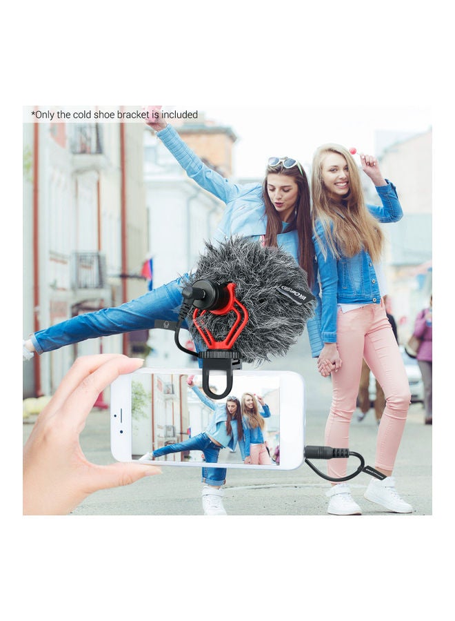Boya BY-C12 Universal Smartphone Cold Shoe Bracket Microphone Mounting Adapter Holder Black  - Image 2