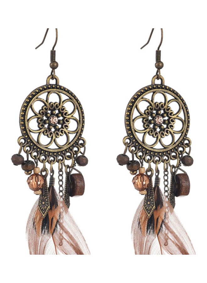 جونسون آند جونسون أقراط كلاسيكية ريشية مرصعة على شكل زهور دائرية من الفضة عيار 925 - Image 1