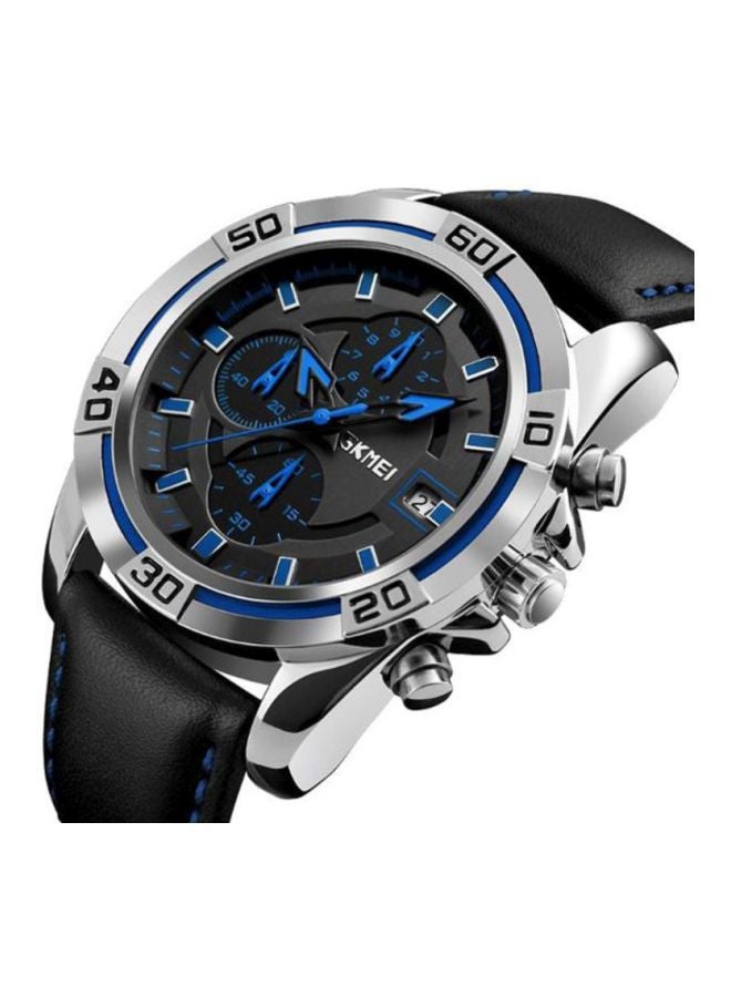 سكمي ساعة يد كرونوغراف مقاومة للماء طراز 9156 - 47 مم - أسود للرجال - Image 3