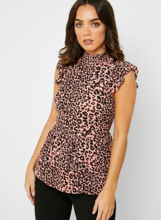 Leopard Print Shell Top Pink/Brown/Black - v1610722267/N30274304V_1